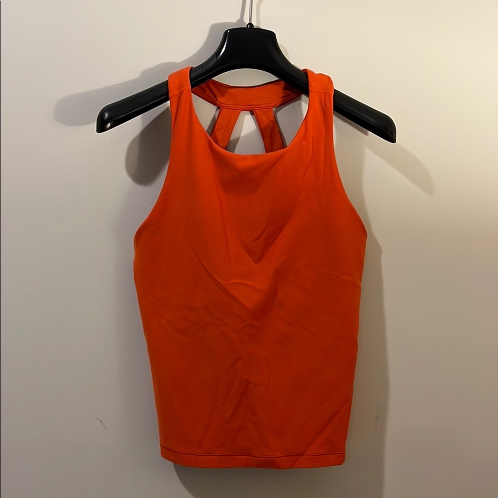 Athleta Transcend Tank Built-in Bra red/orange color size S